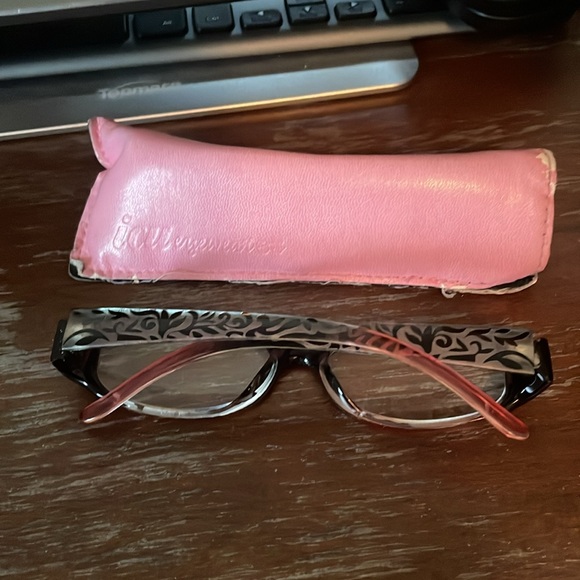 ICU eyewear 29151003 black and pink pattern +1.75 readers with pink soft case - Picture 2 of 15